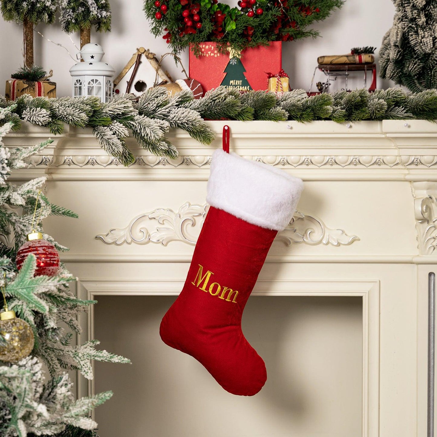 Christmas decoration supplies Red high-grade canary letter socks DIY name gift socks 829176143592