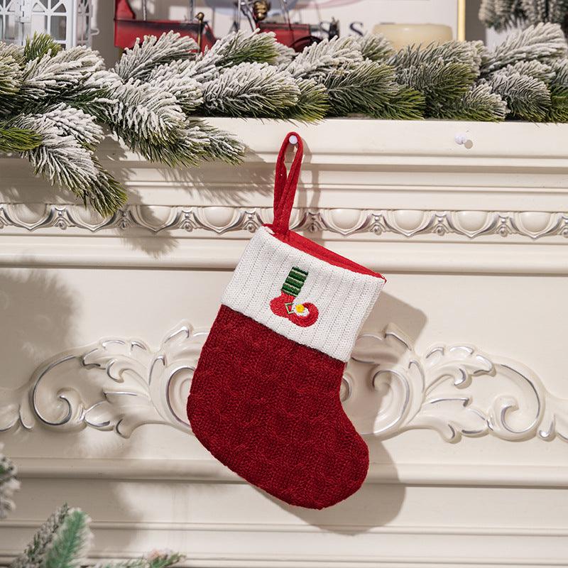 Christmas decorations Red knitted alphabet Embroidery Christmas socks Colorful DIY name gift socks 831001958177