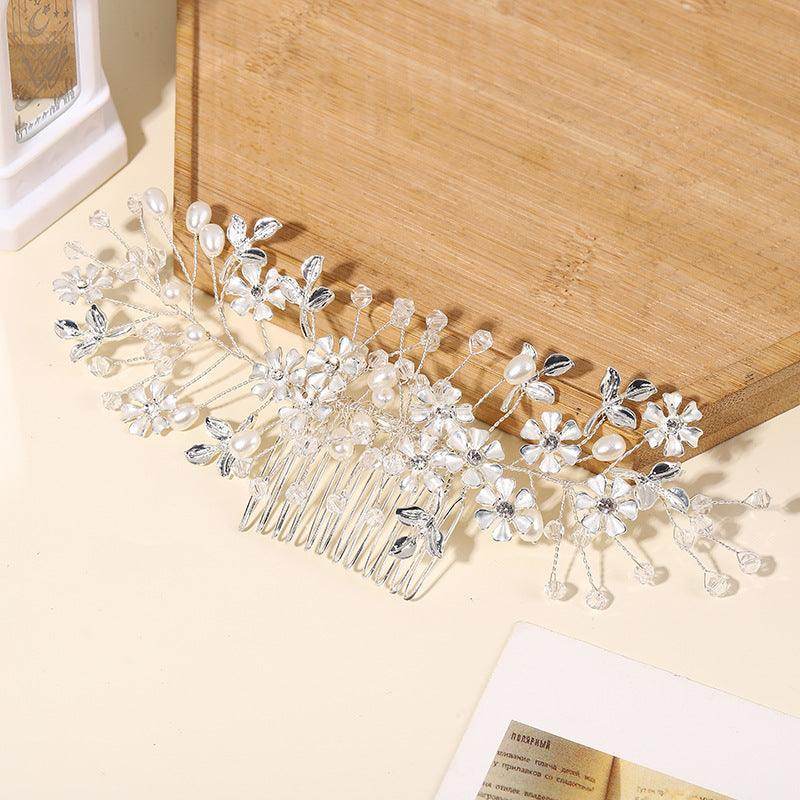 Crystal Pearl handmade crystal hair comb 716836390112 - COCOMELODY