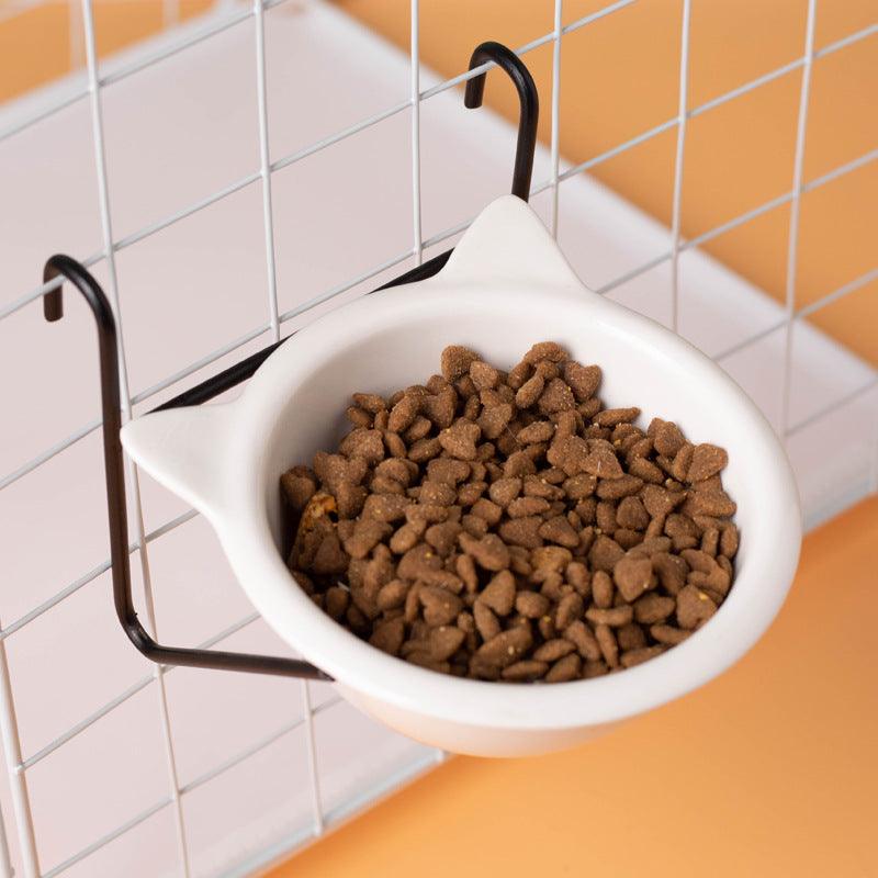 Hanging ceramic cat bowl Drinking bowl anti-upset fixed hanging cage 719925463826 - COCOMELODY
