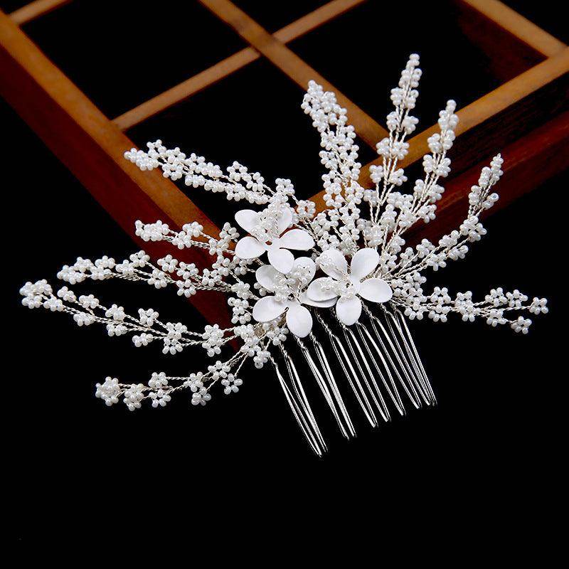 Gold Leaf Updo Hair Comb Handmade Bride Crown Headpiece Flower hair comb bridal accessories 771680467137 - COCOMELODY