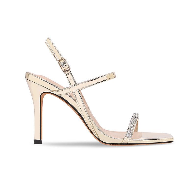 Stiletto heel Sandals Rhinestone Ankle Strap Shoes 765387738702 - COCOMELODY