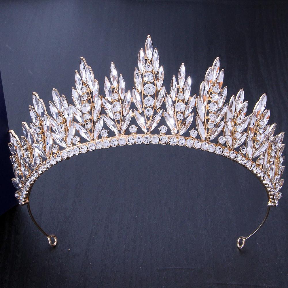 Full diamond super flash half round crown bride wedding headwear photography with makeup styling up-hair crown 677485871099