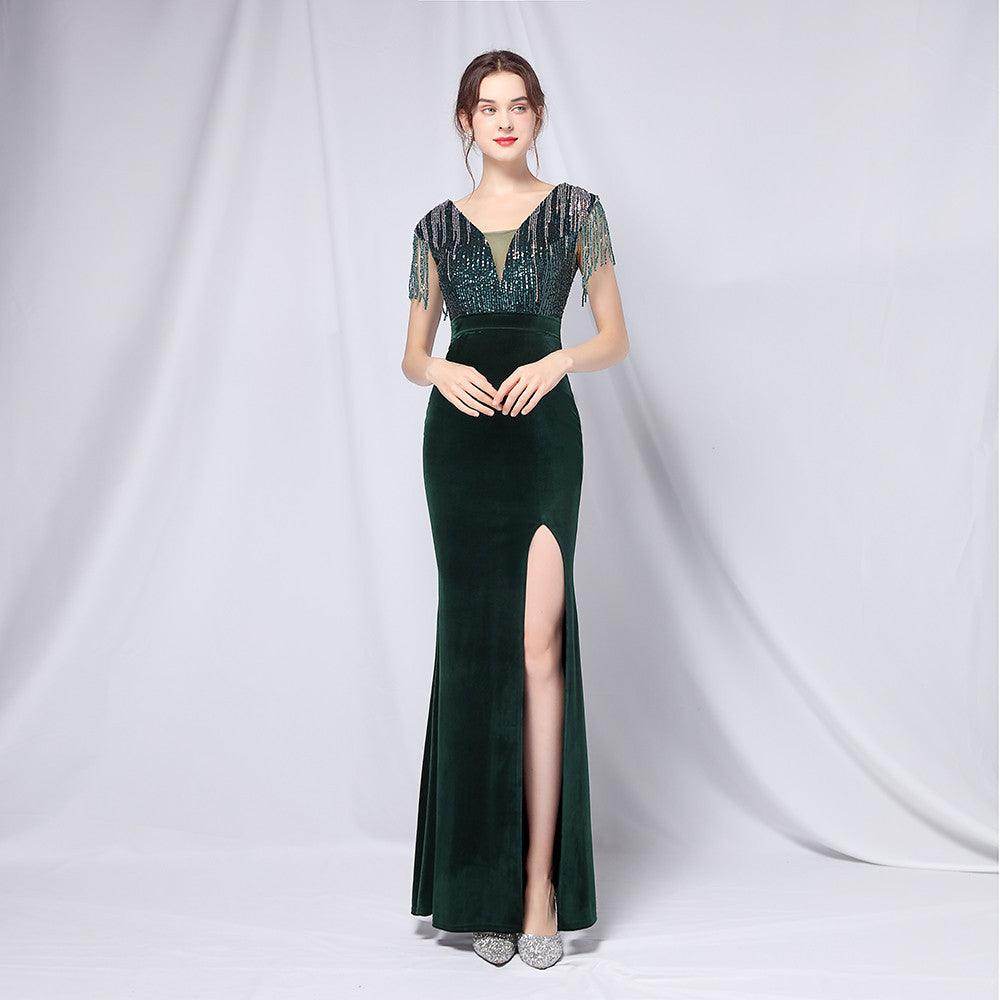 Trumpet-Mermaid Floor Length Satin Occasion Dress 656843357593 - COCOMELODY