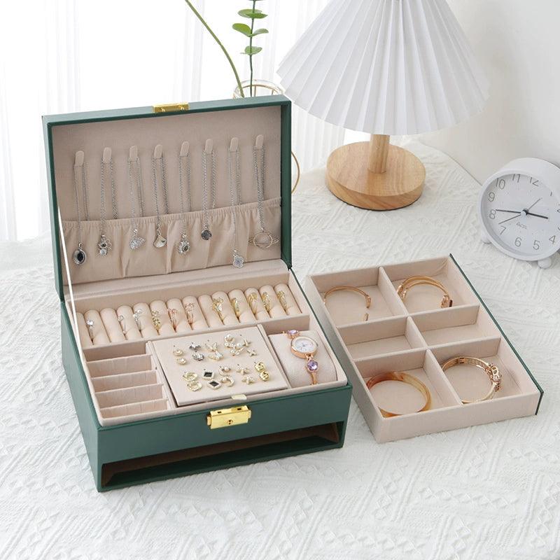 Double jewelry jewelry box Necklace earrings ring display storage box 673261877739 - COCOMELODY