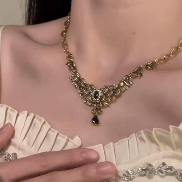 Palace wind zircon water drop necklace 799475271781 - COCOMELODY