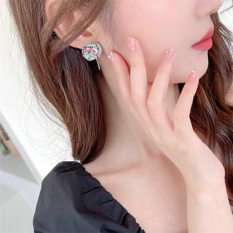 Colored lollipop earrings 673817056191
