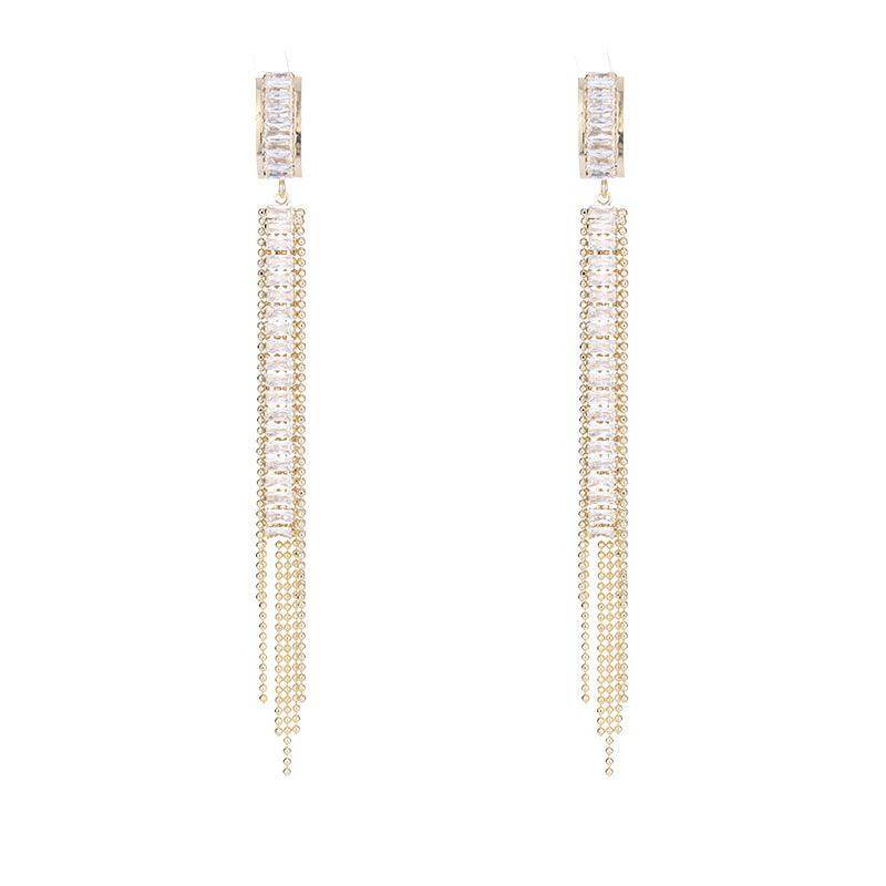 S925 silver needle long tassel earrings 762461389092 - COCOMELODY