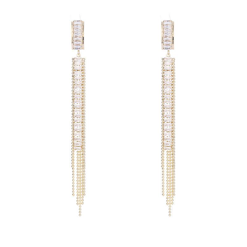 S925 silver needle long tassel earrings 762461389092 - COCOMELODY