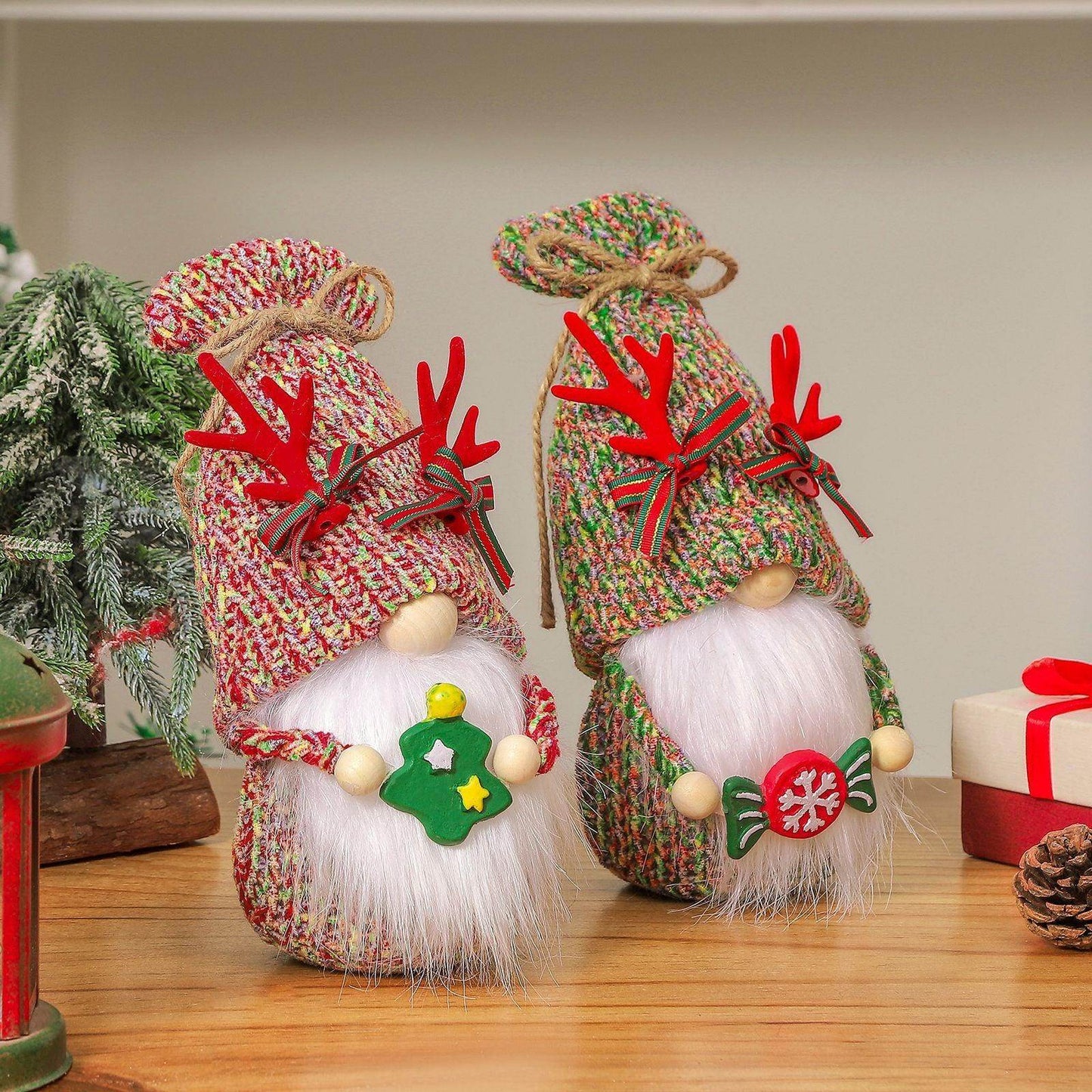 Christmas tree faceless doll knitted plush candy dwarf doll adornment 717301380688 - COCOMELODY