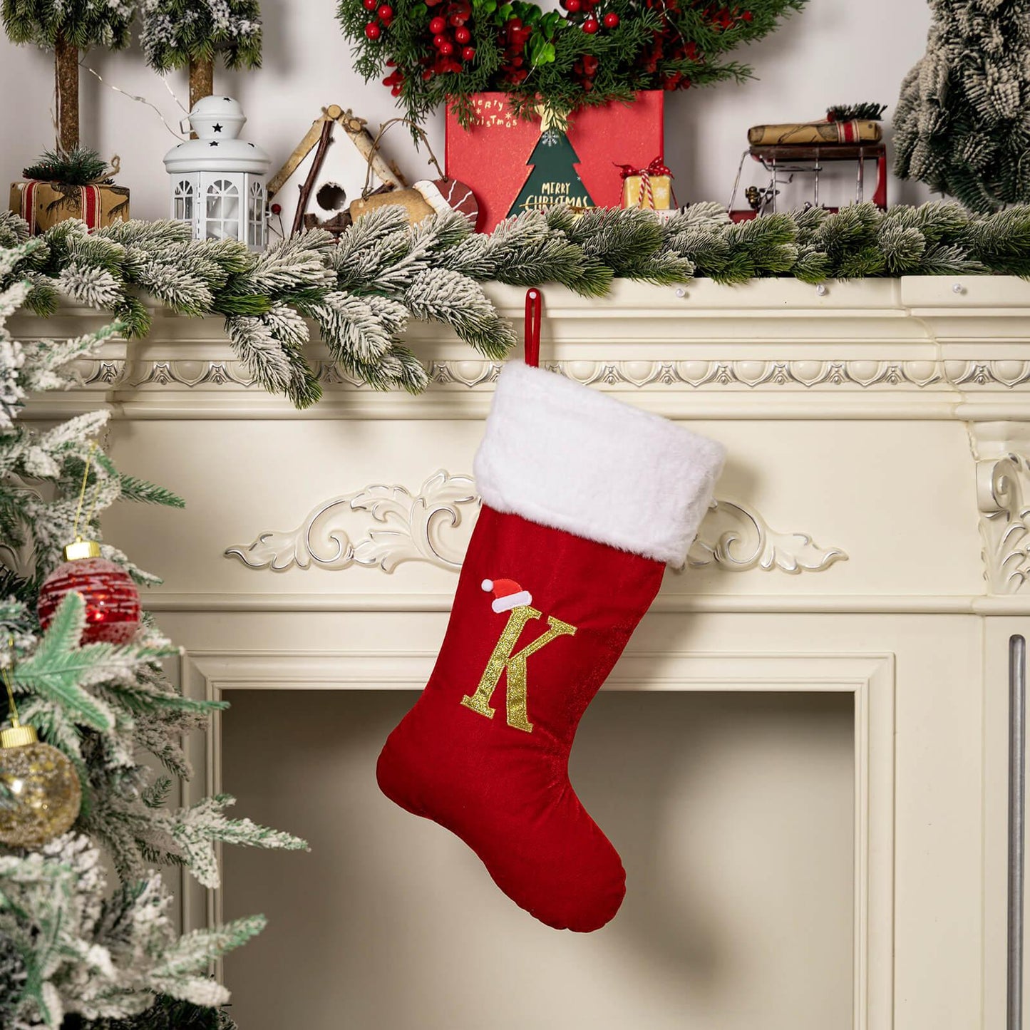 Christmas decoration supplies Red high-grade canary letter socks DIY name gift socks 829176143592