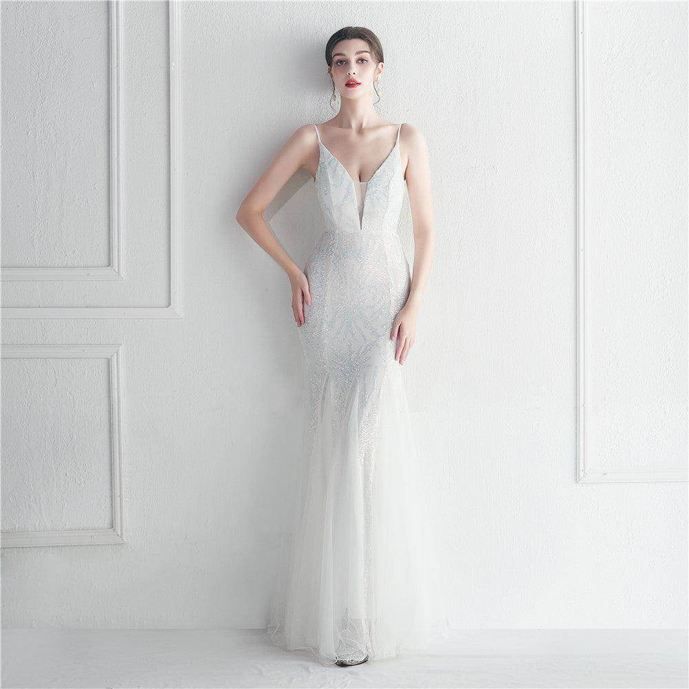 Trumpet-Mermaid Floor Length Sequins Dress 721888960721 - COCOMELODY