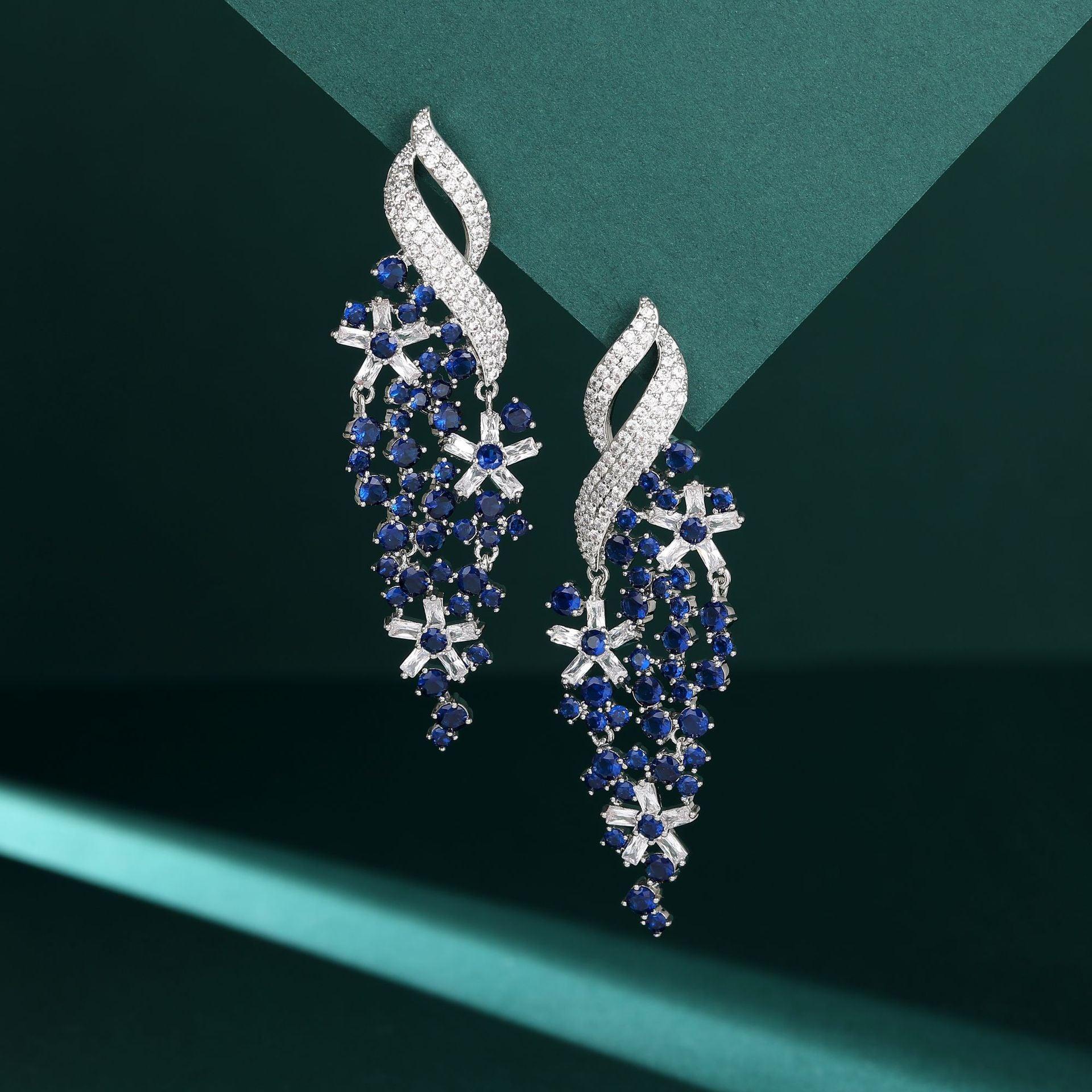 S925 Silver needle flower earrings 722709490960 - COCOMELODY