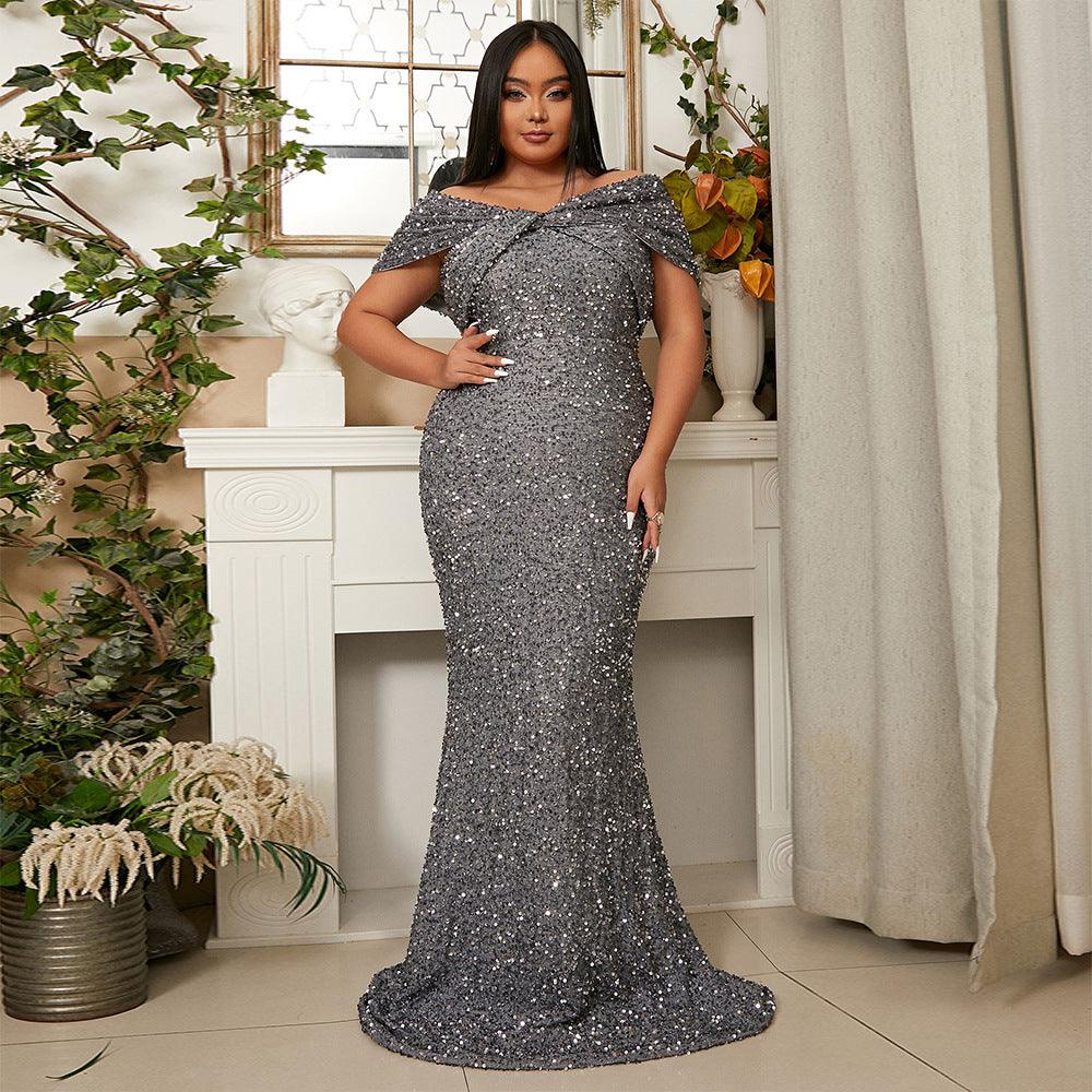 Trumpet-Mermaid Floor Length Sequins Dress 752228966040 - COCOMELODY