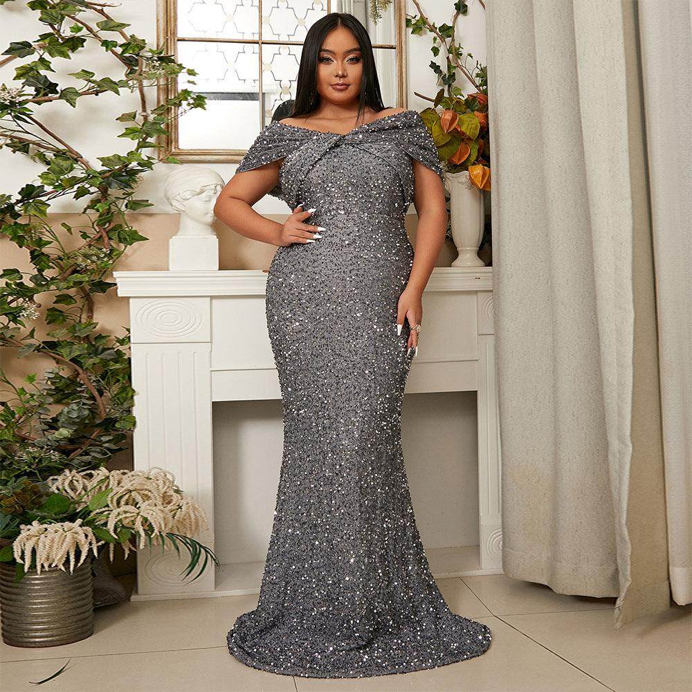 Trumpet-Mermaid Floor Length Sequins Dress 752228966040 - COCOMELODY