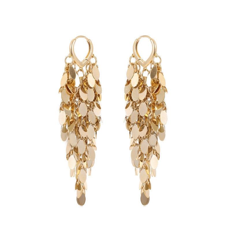 Sequined tassel earrings 716729737869 - COCOMELODY