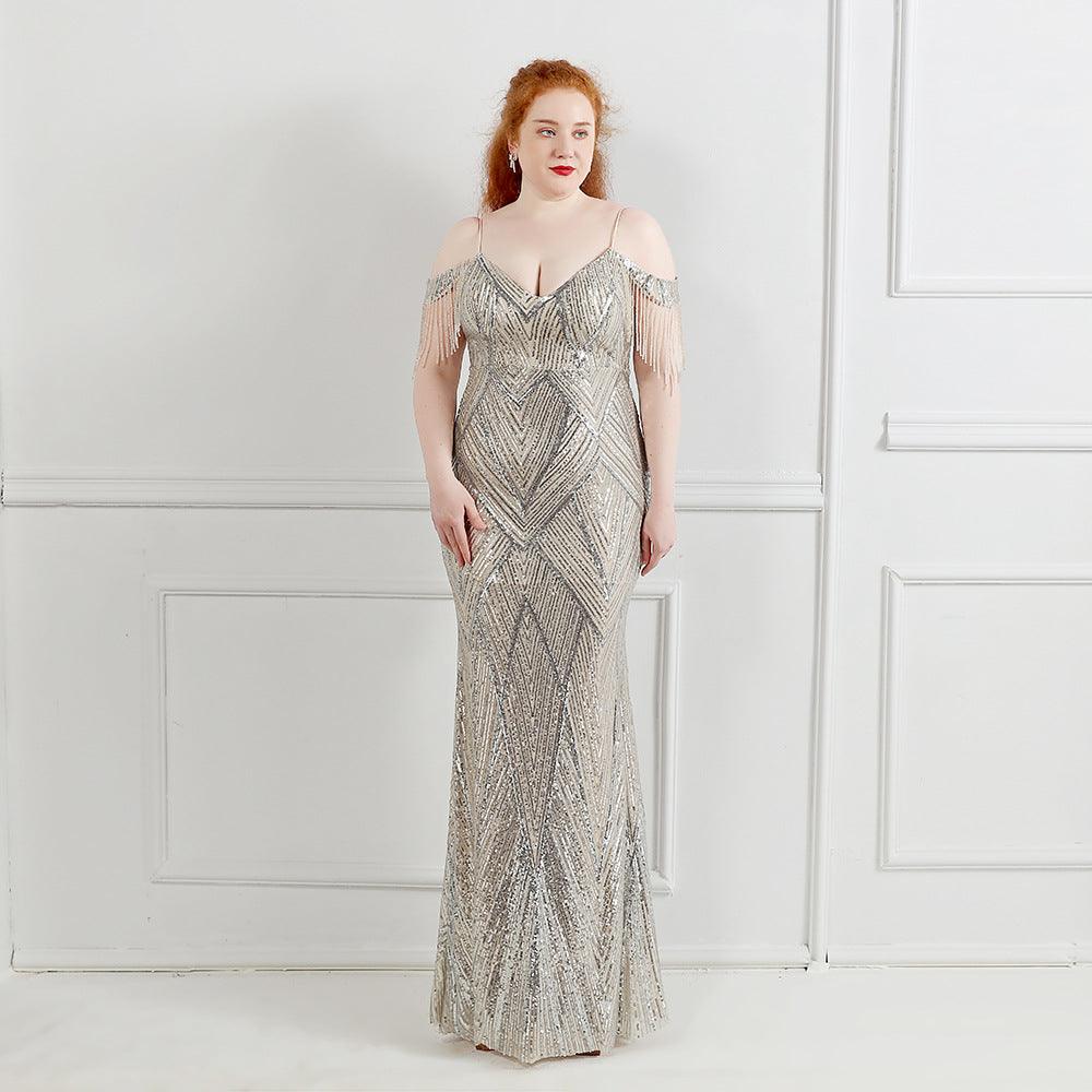 Trumpet-Mermaid Floor Length Sequins Evening Dress 647407958301 - COCOMELODY