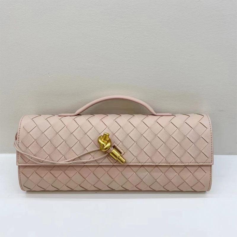 Leather clutch bag Hold leather woven square dinner bag 788440003397 - COCOMELODY
