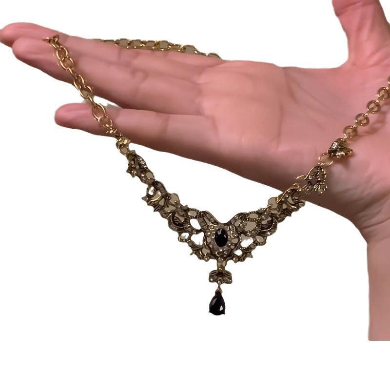 Palace wind zircon water drop necklace 799475271781 - COCOMELODY