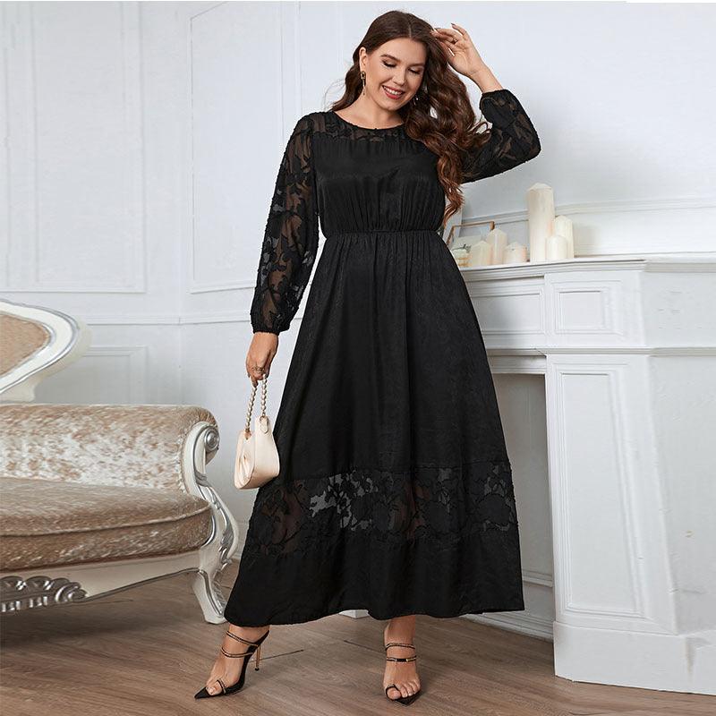A-Line Ankle Length Lace Dress 683689364893 - COCOMELODY