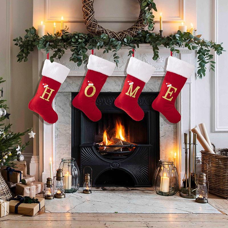 Christmas decoration supplies Red high-grade canary letter socks DIY name gift socks 829176143592