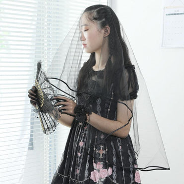 Single covered veil with claved veil fascinator 654363758134 - COCOMELODY