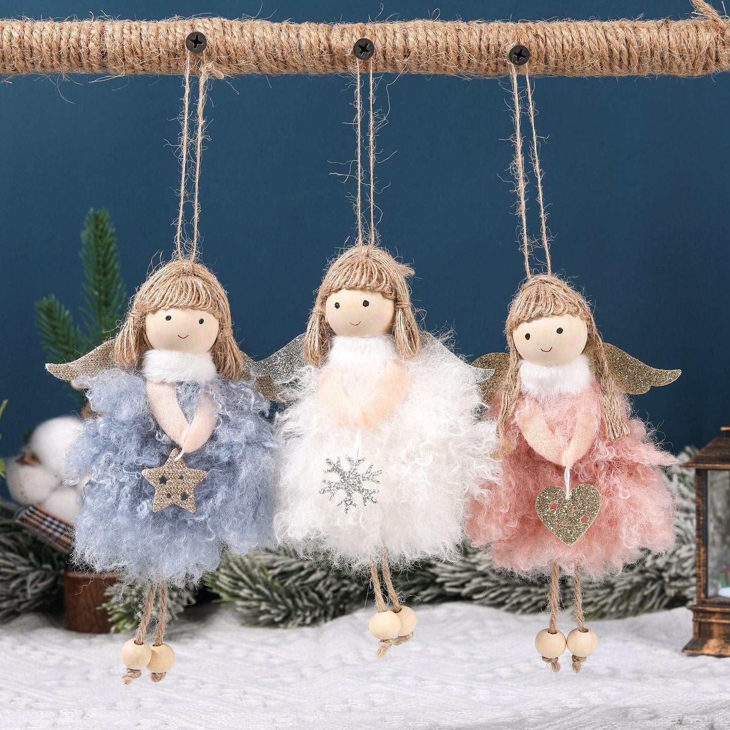 Christmas tree decorations plush angel girl doll pendant small pendant 785403238838