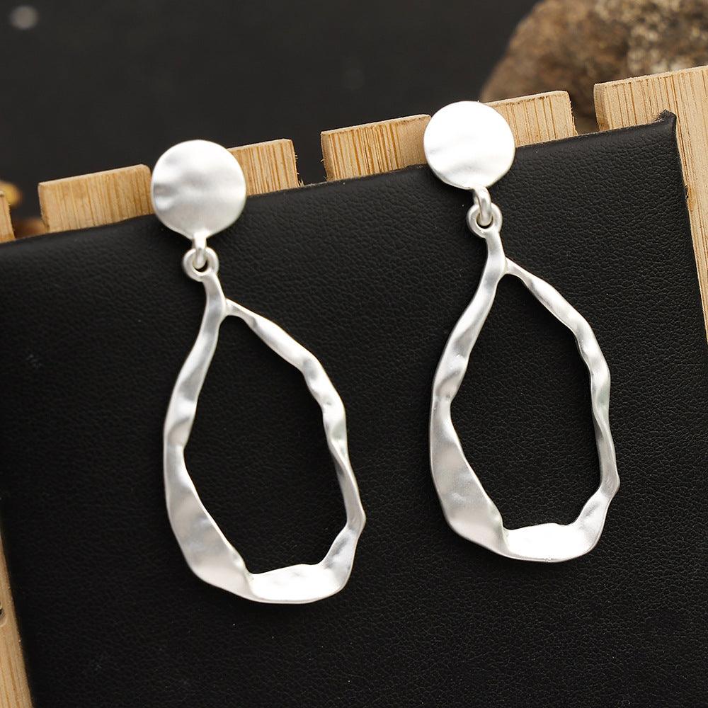 Drop shape striking surface stylish simple atmospheric earrings 676473740910 - COCOMELODY