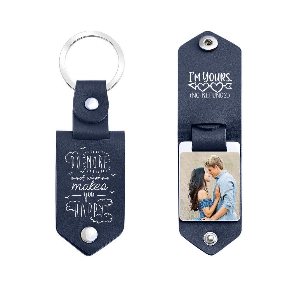 DIY printed leather aluminum key chain PU leather creative gift 837230735708 - COCOMELODY