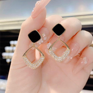 Geometric diamond diamond earrings drop 649850728738 - COCOMELODY