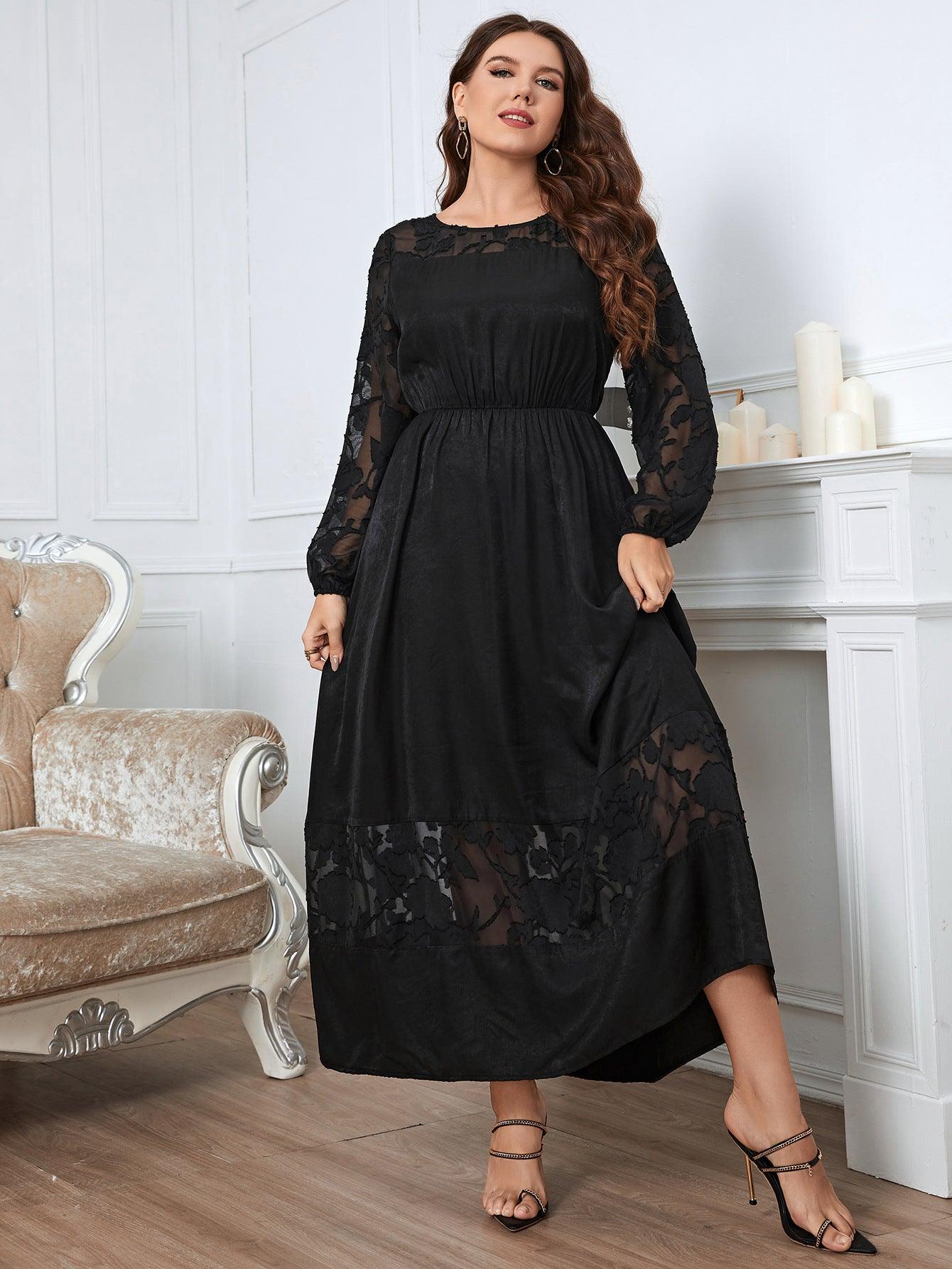 A-Line Ankle Length Lace Dress 683689364893 - COCOMELODY