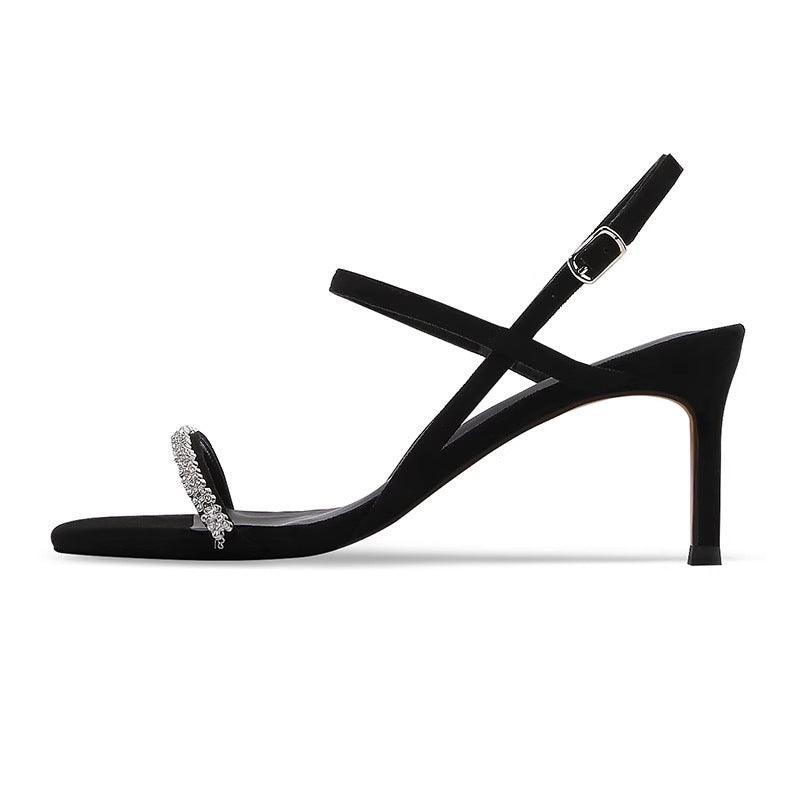Stiletto heel Sandals Rhinestone Ankle Strap Shoes 765387738702 - COCOMELODY
