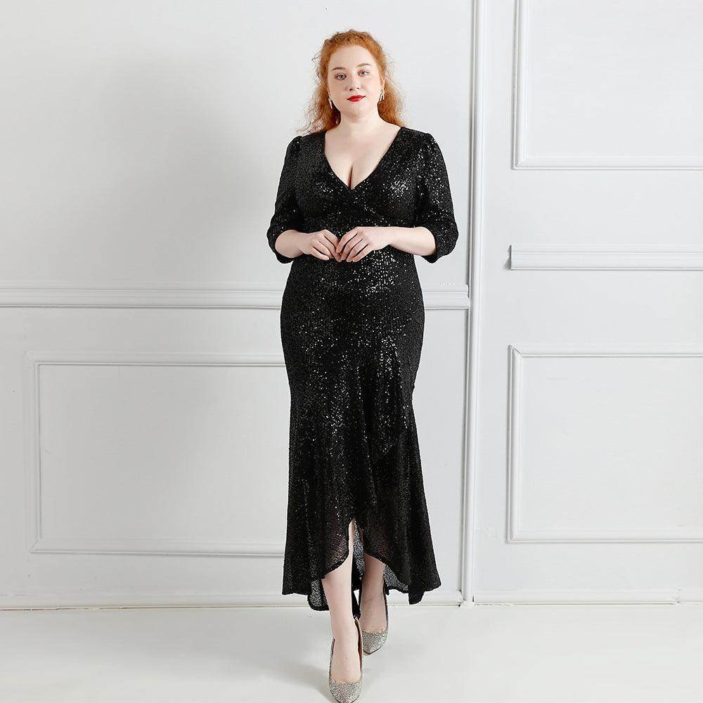 Trumpet-Mermaid Ankle Length Sequin Evening Dress 647046553915 - COCOMELODY