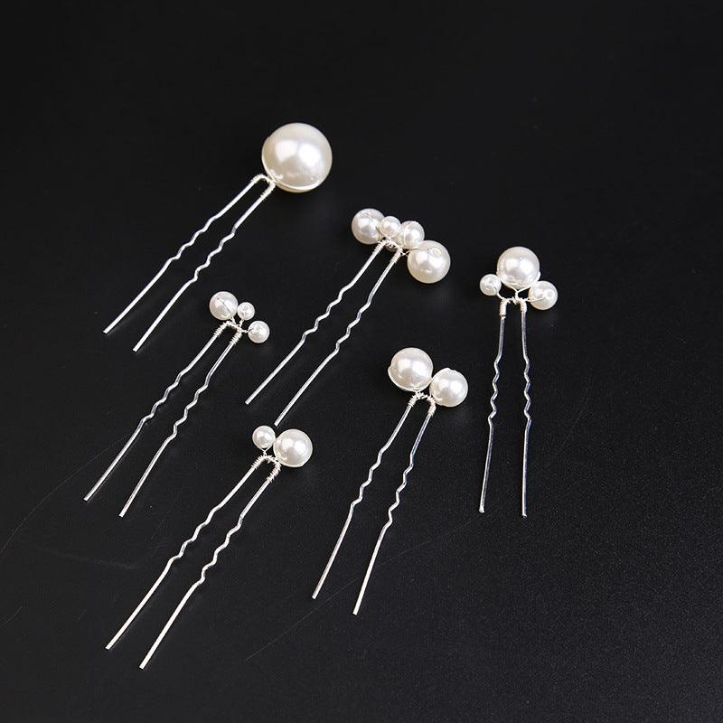 U-shaped Pearl Brida Hairpins 6 piece 684476301257 - COCOMELODY