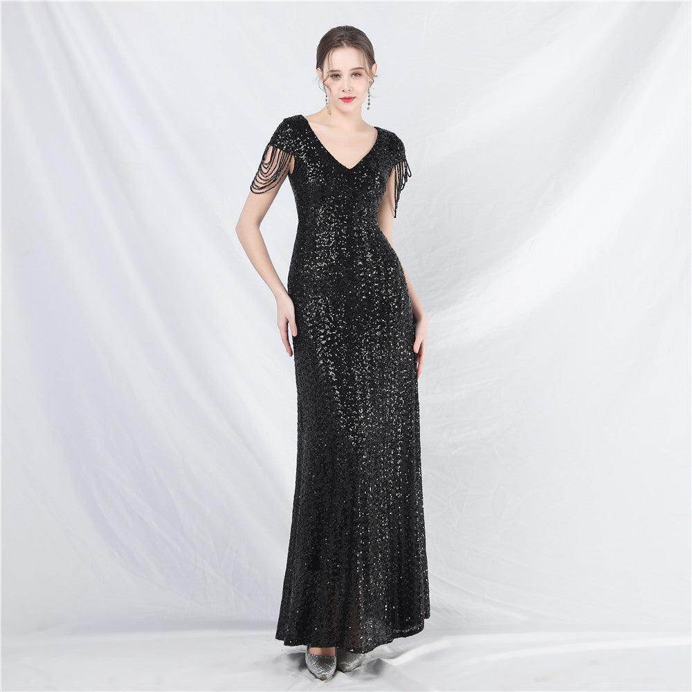 Trumpet-Mermaid Floor Length Sequins Dress 798985229504 - COCOMELODY