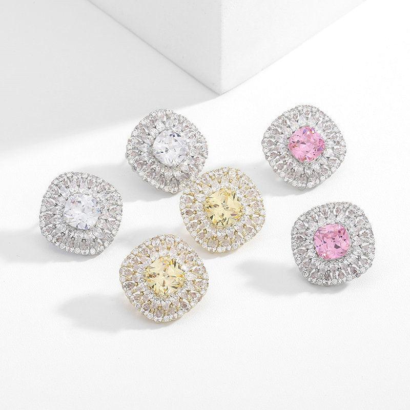 Zircon stud earrings 674517150314 - COCOMELODY
