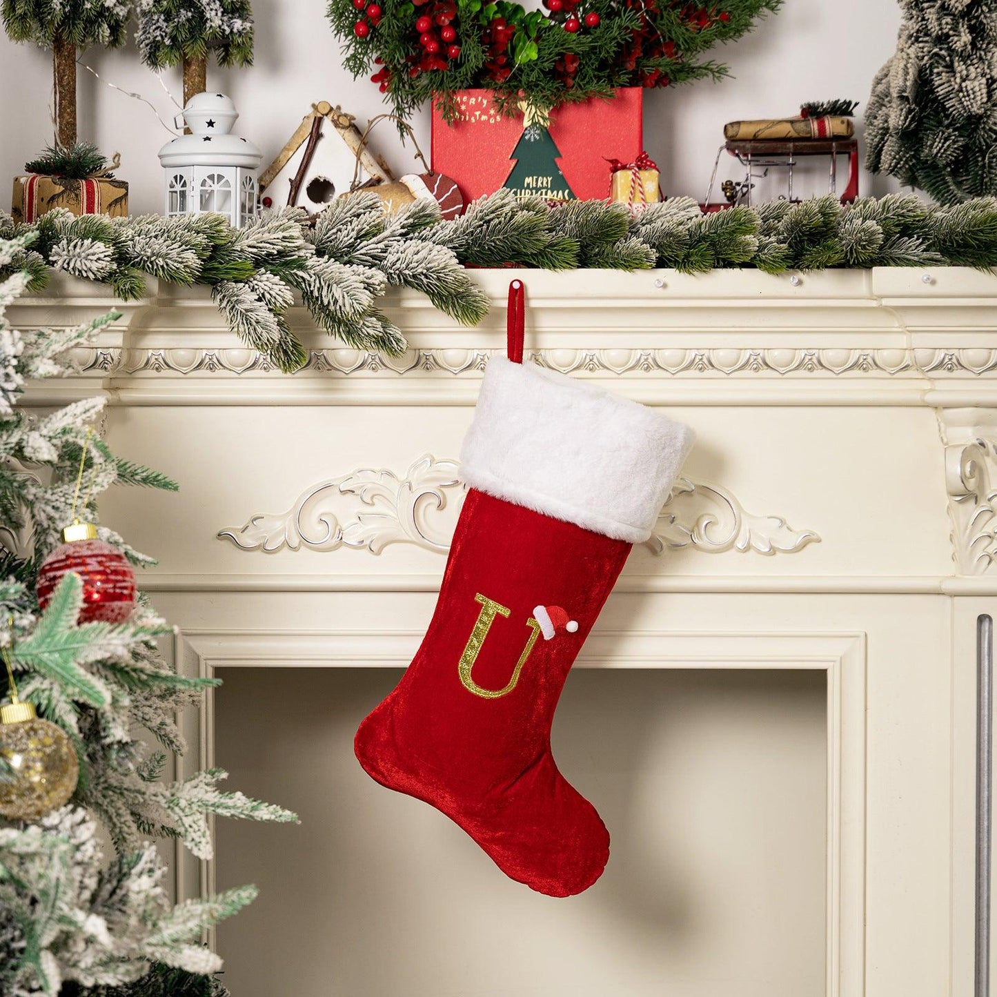 Christmas decoration supplies Red high-grade canary letter socks DIY name gift socks 829176143592