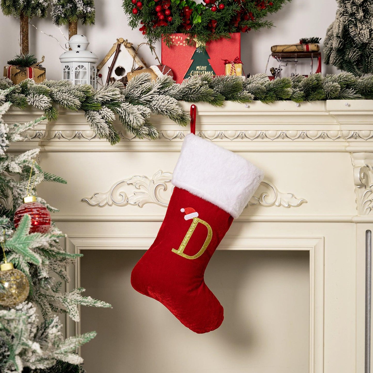 Christmas decoration supplies Red high-grade canary letter socks DIY name gift socks 829176143592