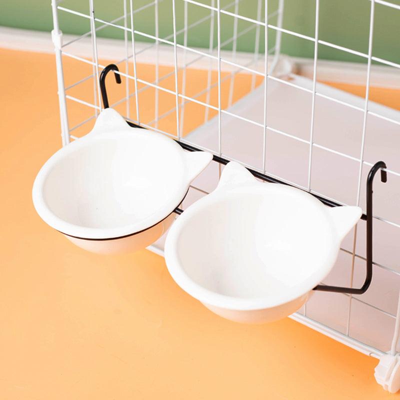 Hanging ceramic cat bowl Drinking bowl anti-upset fixed hanging cage 719925463826 - COCOMELODY