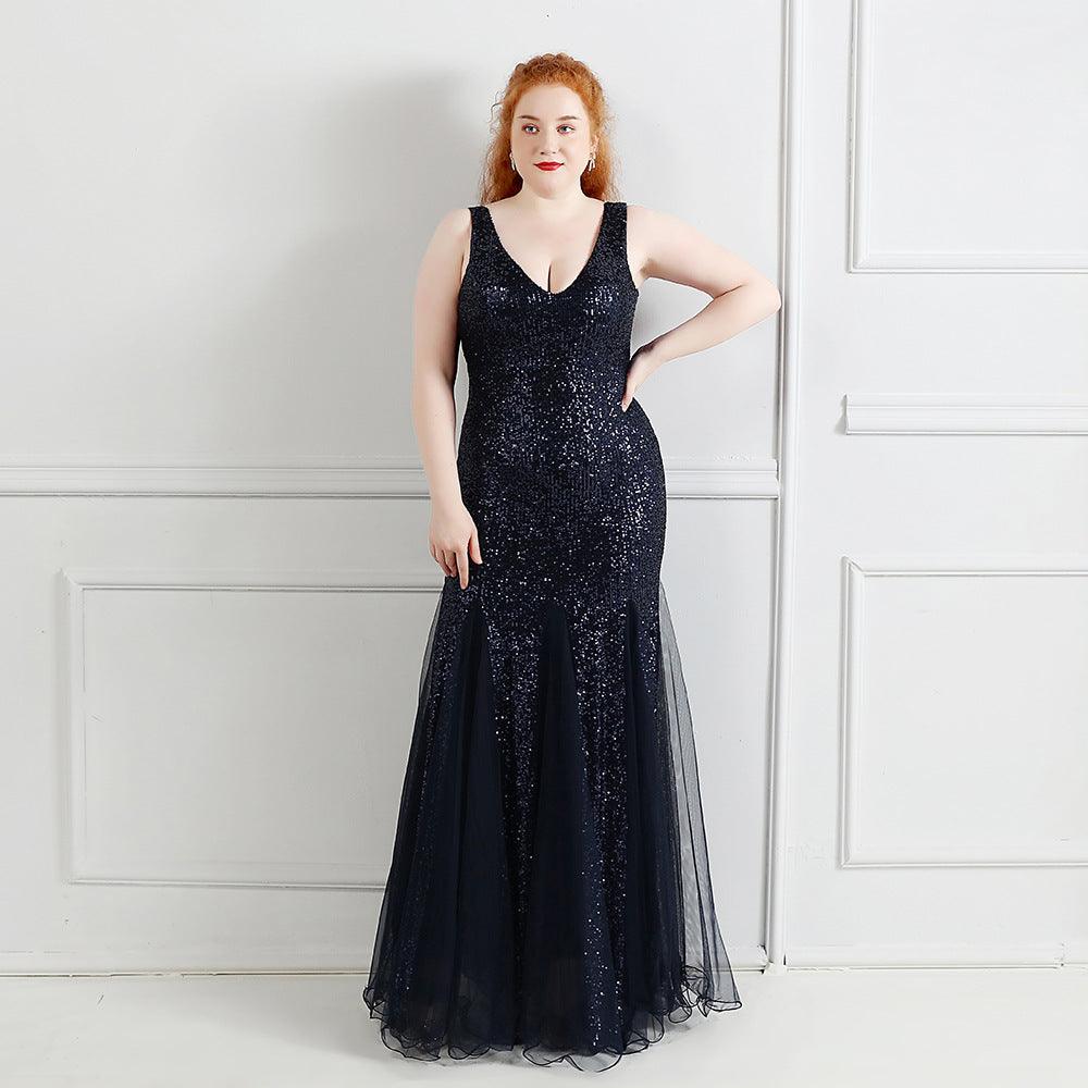 Sheath-column floor length sequined dress 646647576334 - COCOMELODY