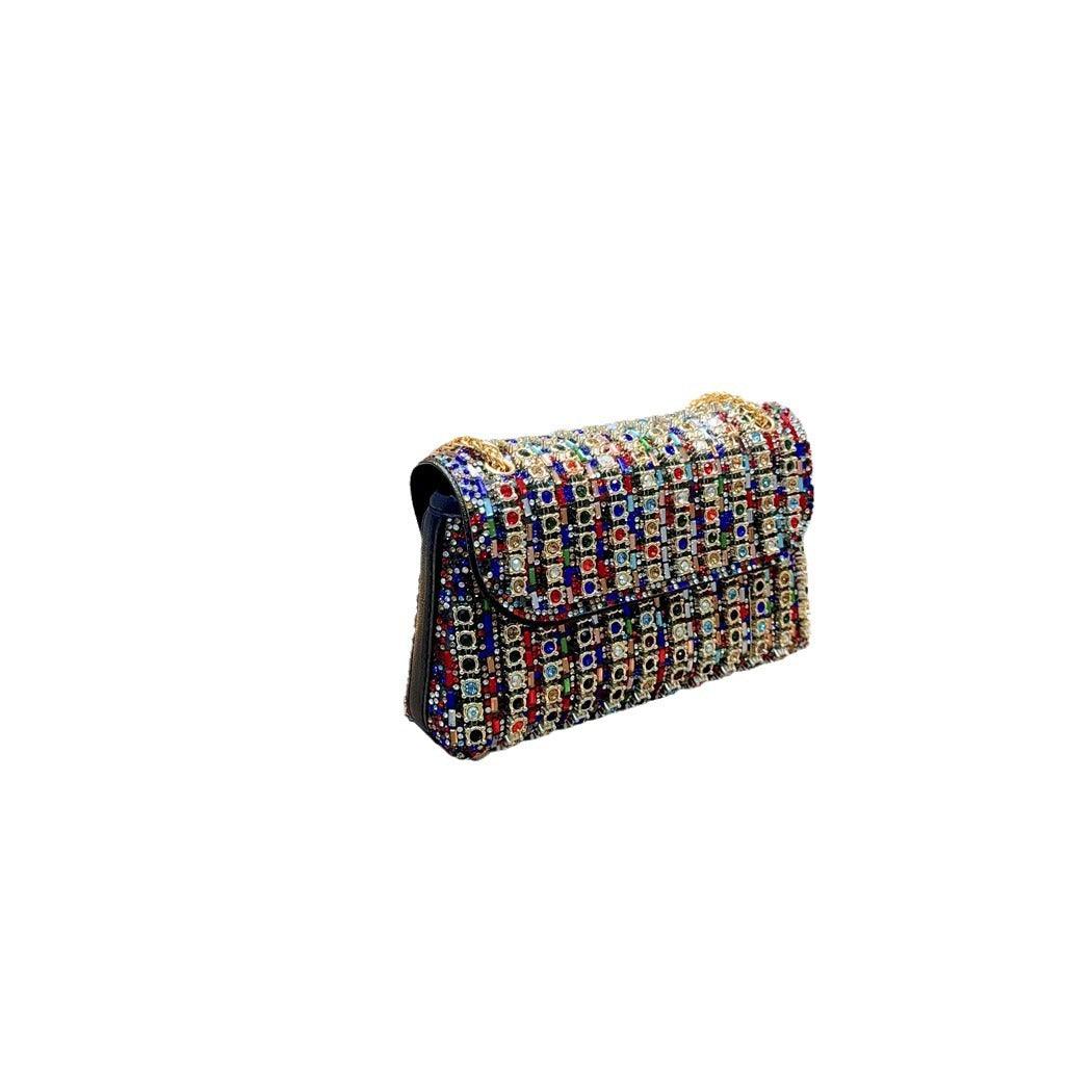 Vintage underarm bag Stylish rhinestone small bag Shoulder Bag Crossbody dinner bag 777753447631 - COCOMELODY