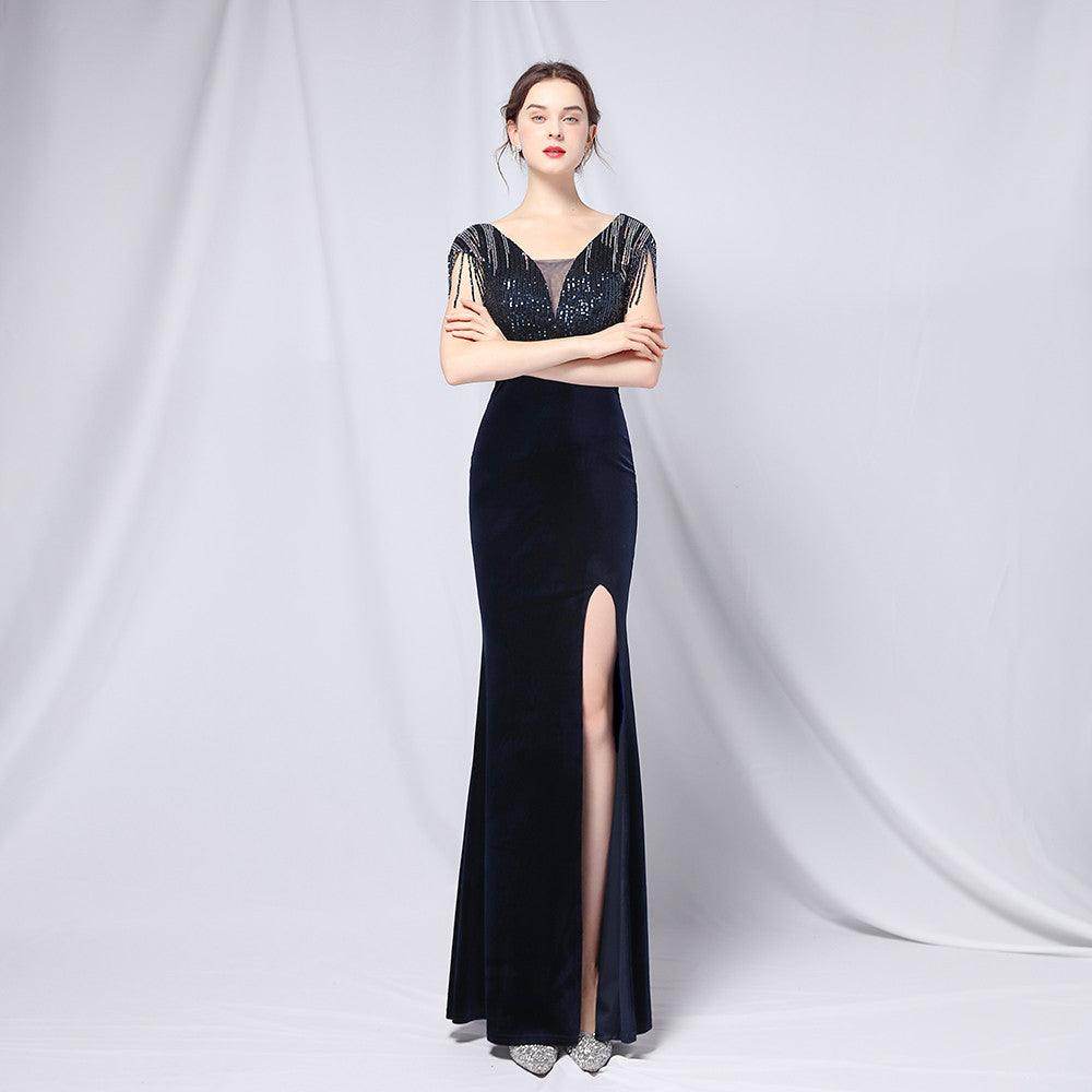 Trumpet-Mermaid Floor Length Satin Occasion Dress 656843357593 - COCOMELODY