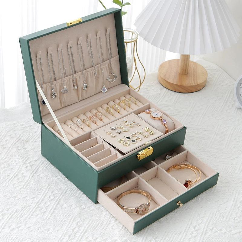 Double jewelry jewelry box Necklace earrings ring display storage box 673261877739 - COCOMELODY