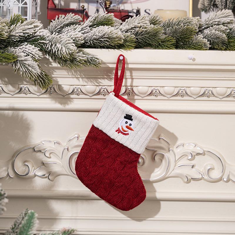 Christmas decorations Red knitted alphabet Embroidery Christmas socks Colorful DIY name gift socks 831001958177