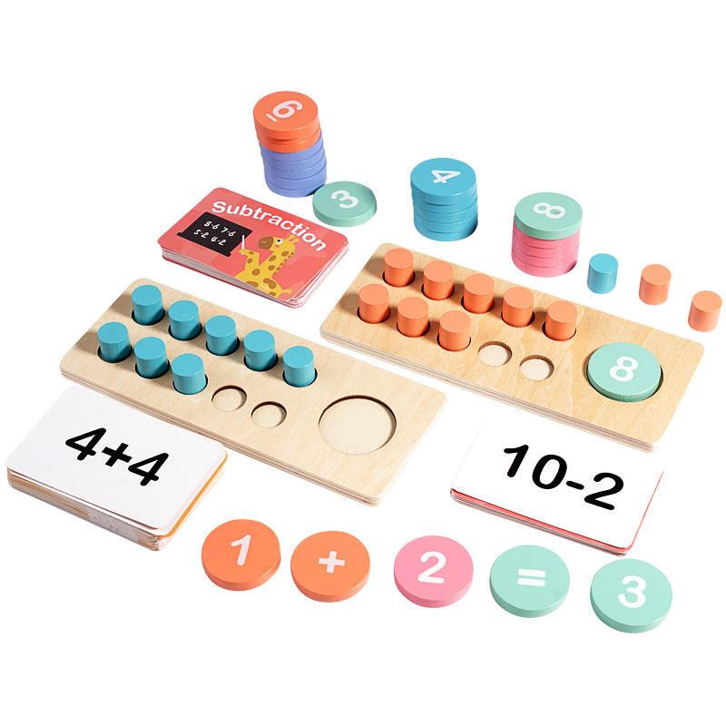 Wooden ten lattice array number sense teaching AIDS ten counter children's math puzzle toy 834097782183 - COCOMELODY