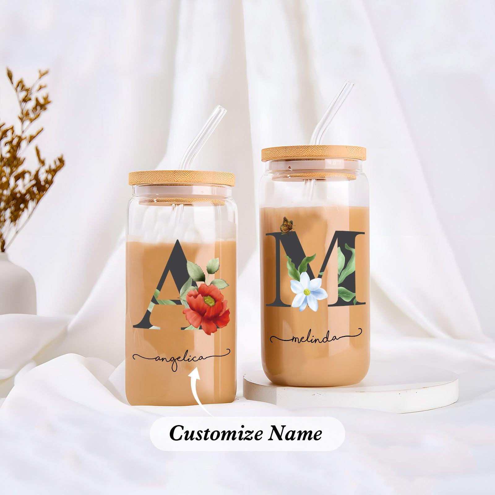 Creative Coke cup bamboo straw glass can print logo water cup 820836462721 - COCOMELODY