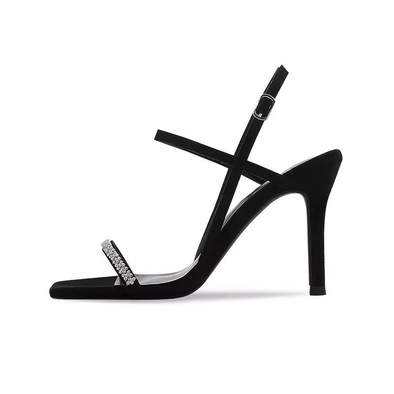 Stiletto heel Sandals Rhinestone Ankle Strap Shoes 765387738702 - COCOMELODY