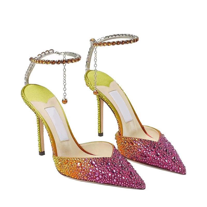 Glitter Ankle Strap Pointy Stiletto heel Sandals 772939443259