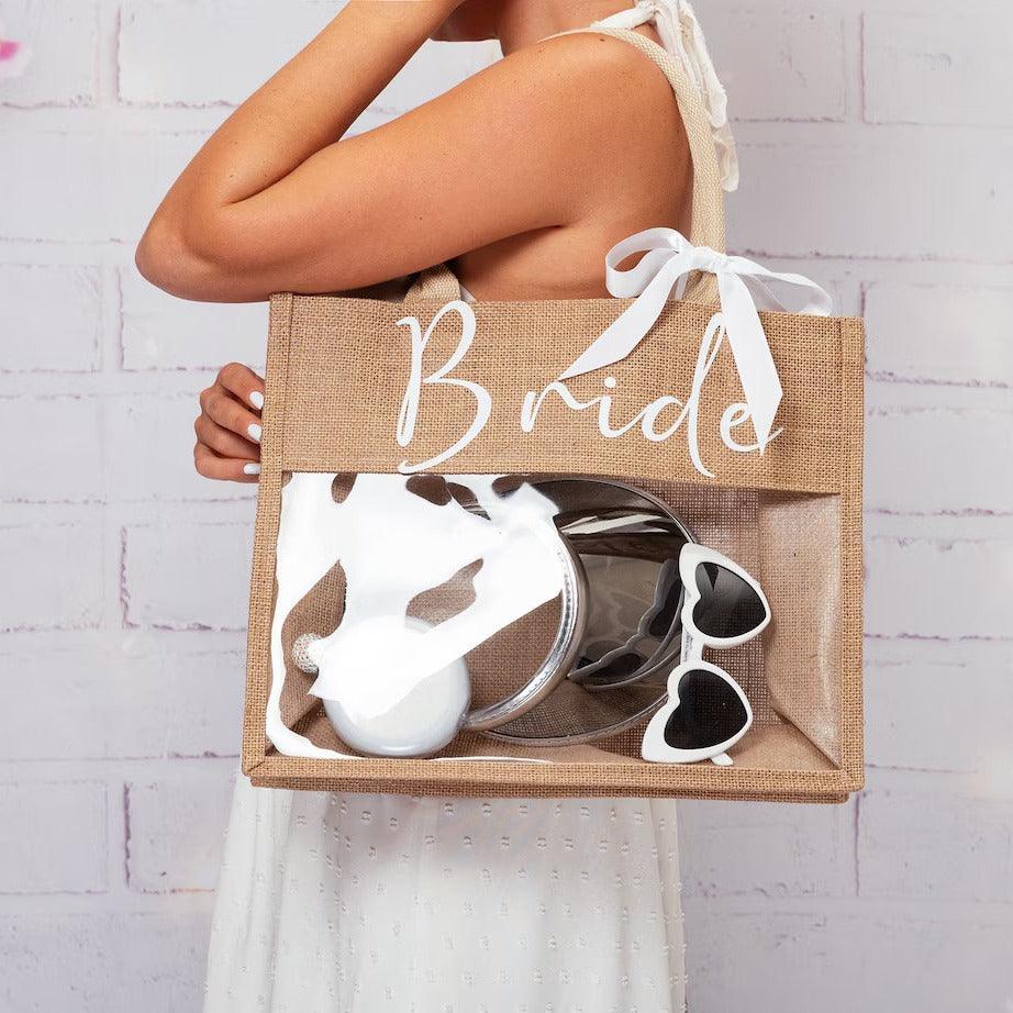 Printed lettering Bride Beach wedding decoration honeymoon trip ribbon makeup bag bridal gift 787520922805