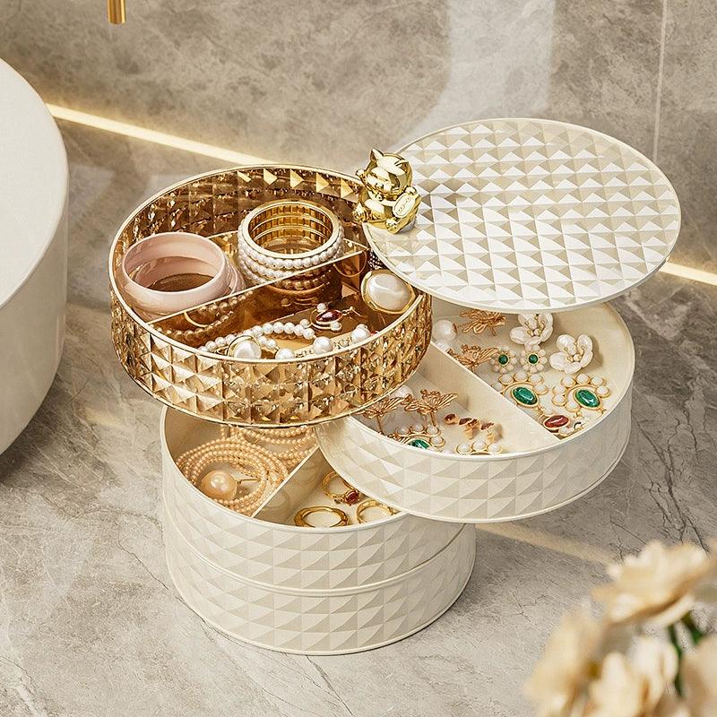 Jewelry storage Large capacity multi-layer rotating jewelry box 822324684165 - COCOMELODY
